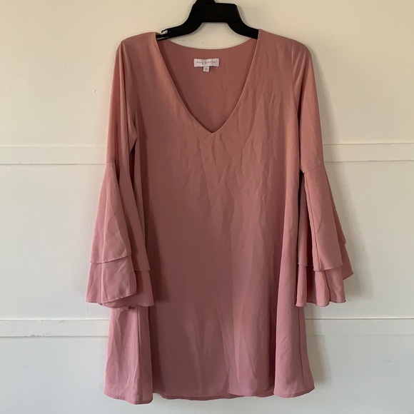 Mary & Mabel vneck bell sleeve slip over fully lined dress size small - Picture 2 of 9